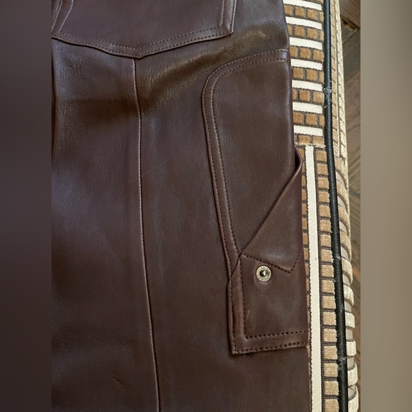 Ralph Lauren Black Label 2014 Original Sample Brown Leather Moto Pants - Picture 6 of 13